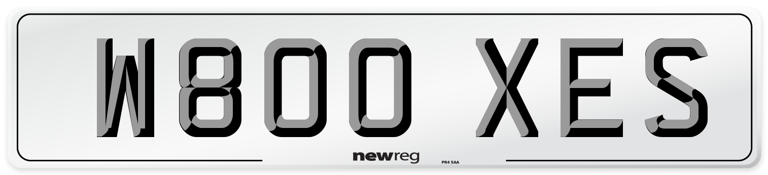 W800 XES Number Plate from New Reg